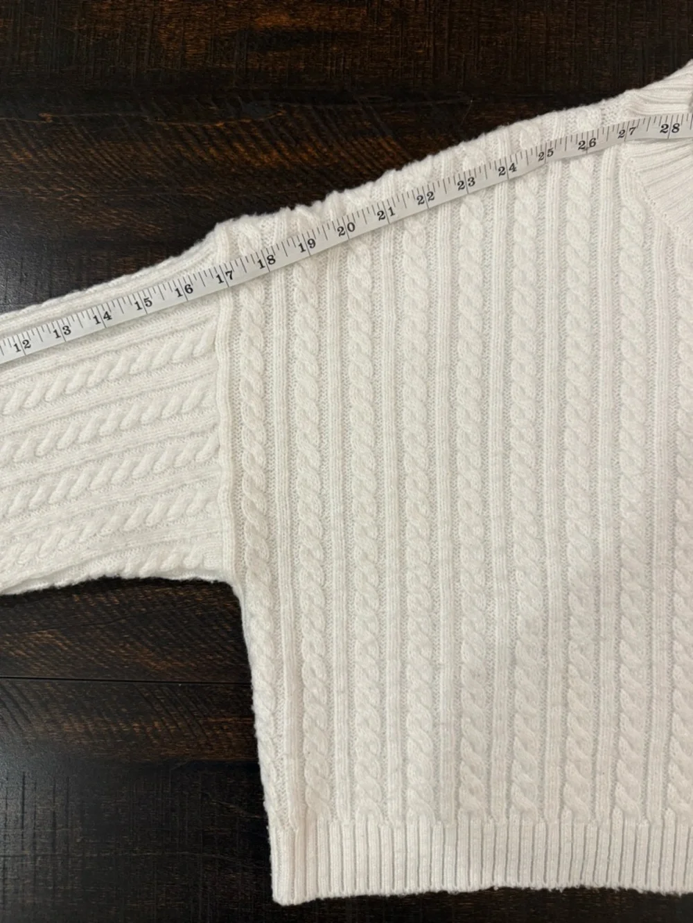 Altar’d State Ivory Cable Knit Cropped Sweater Boho Cozy M - Picture 7 of 8
